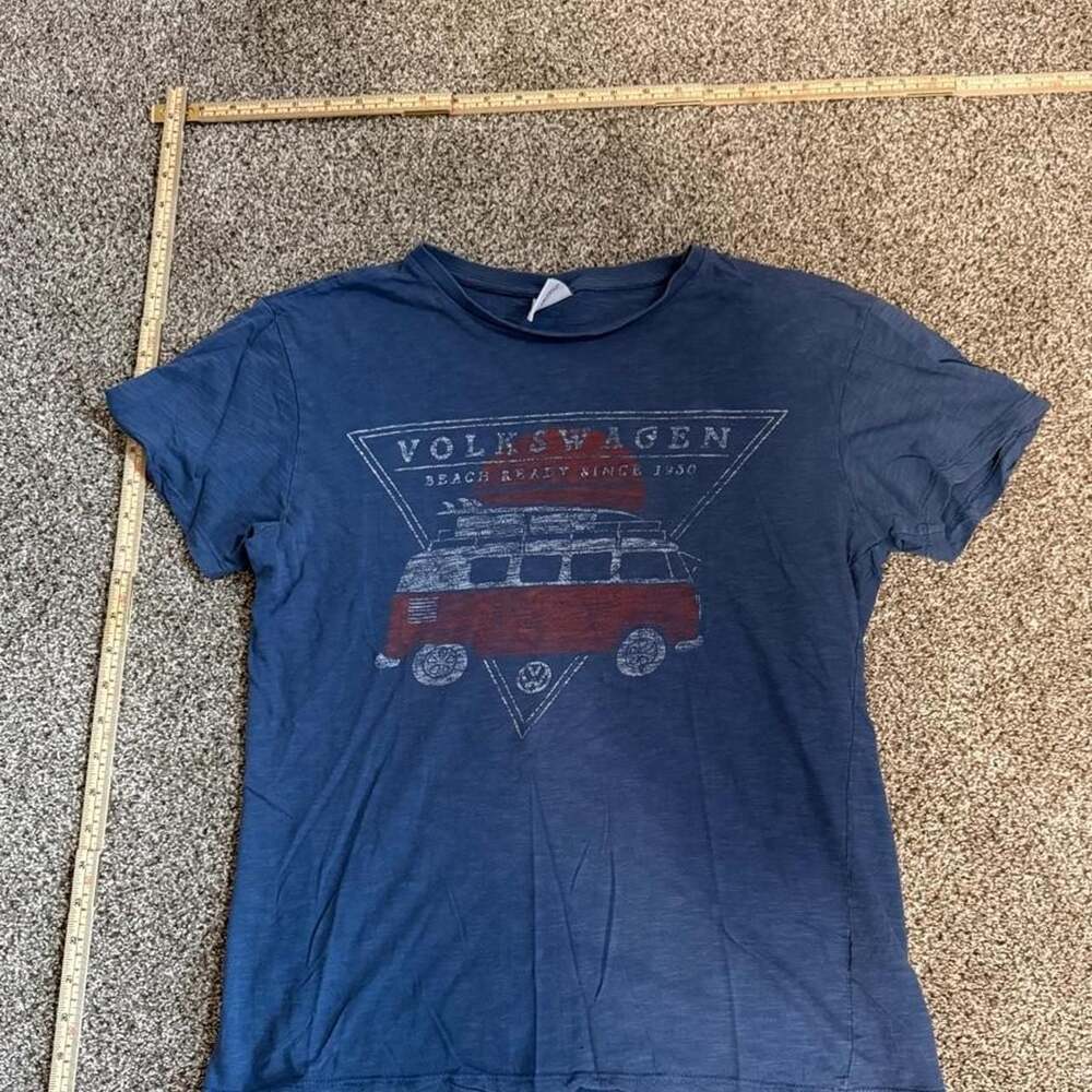 Volkswagen Official Licensed Product T-Shirt Medium Blue Surf Van Graphic
